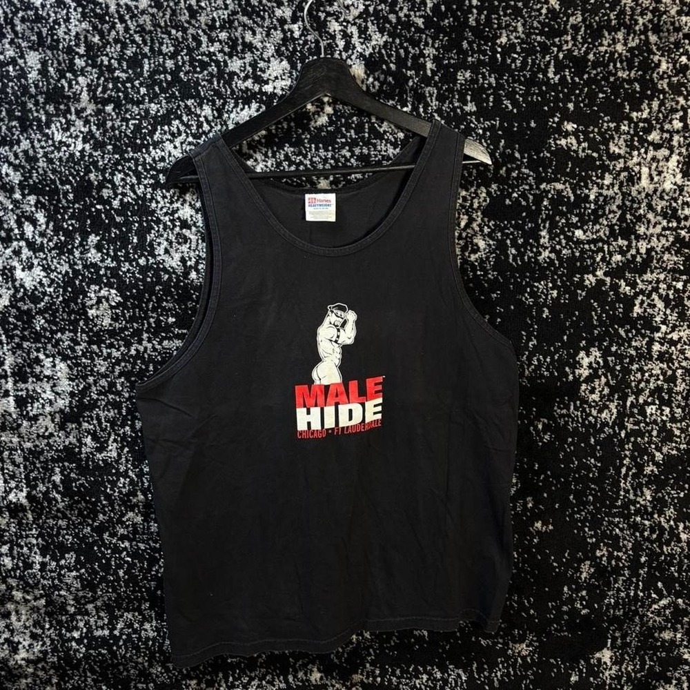 Vintage Male Hide Gay Pride Strip Club Tank Top Sz XL